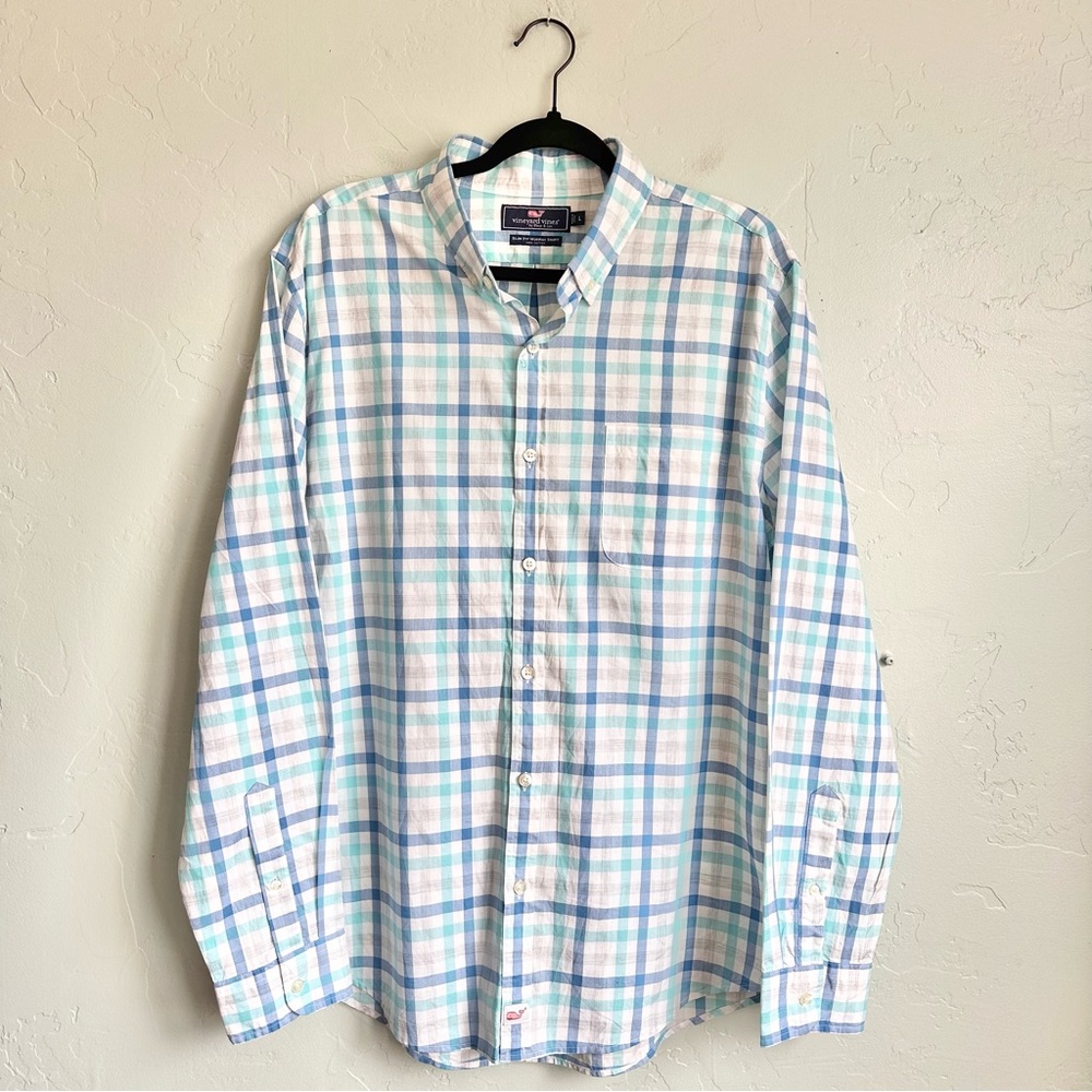 Vineyard Vines Men Button‎ Down Slim Fit Murray Shirt Large Preppy Spring Plaid